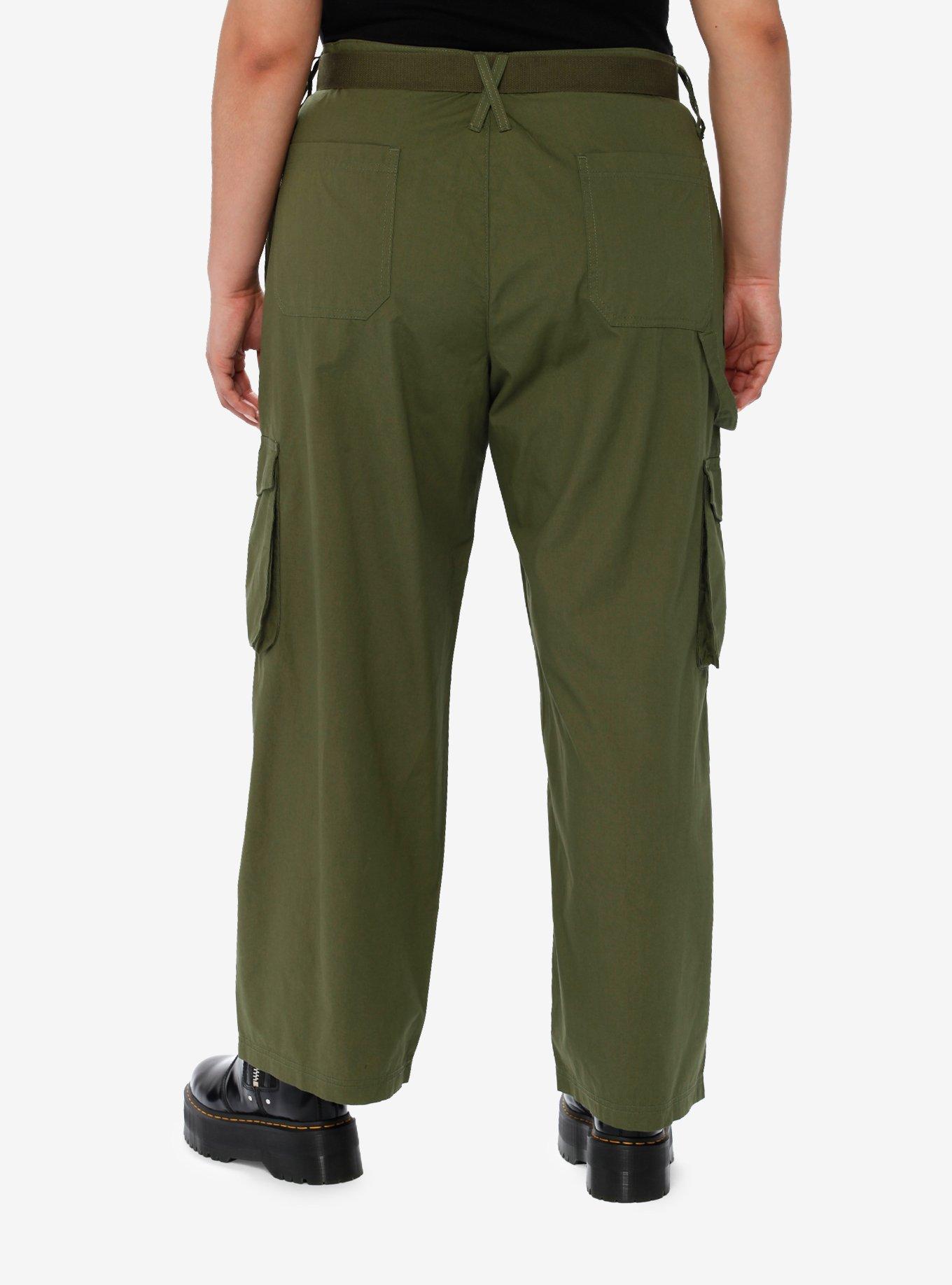 Green Cargo Work Pants Plus Size, , hi-res