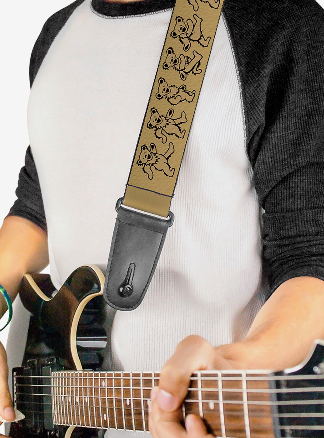 Grateful Dead Dancing Bears Tan Black Guitar Strap, , hi-res