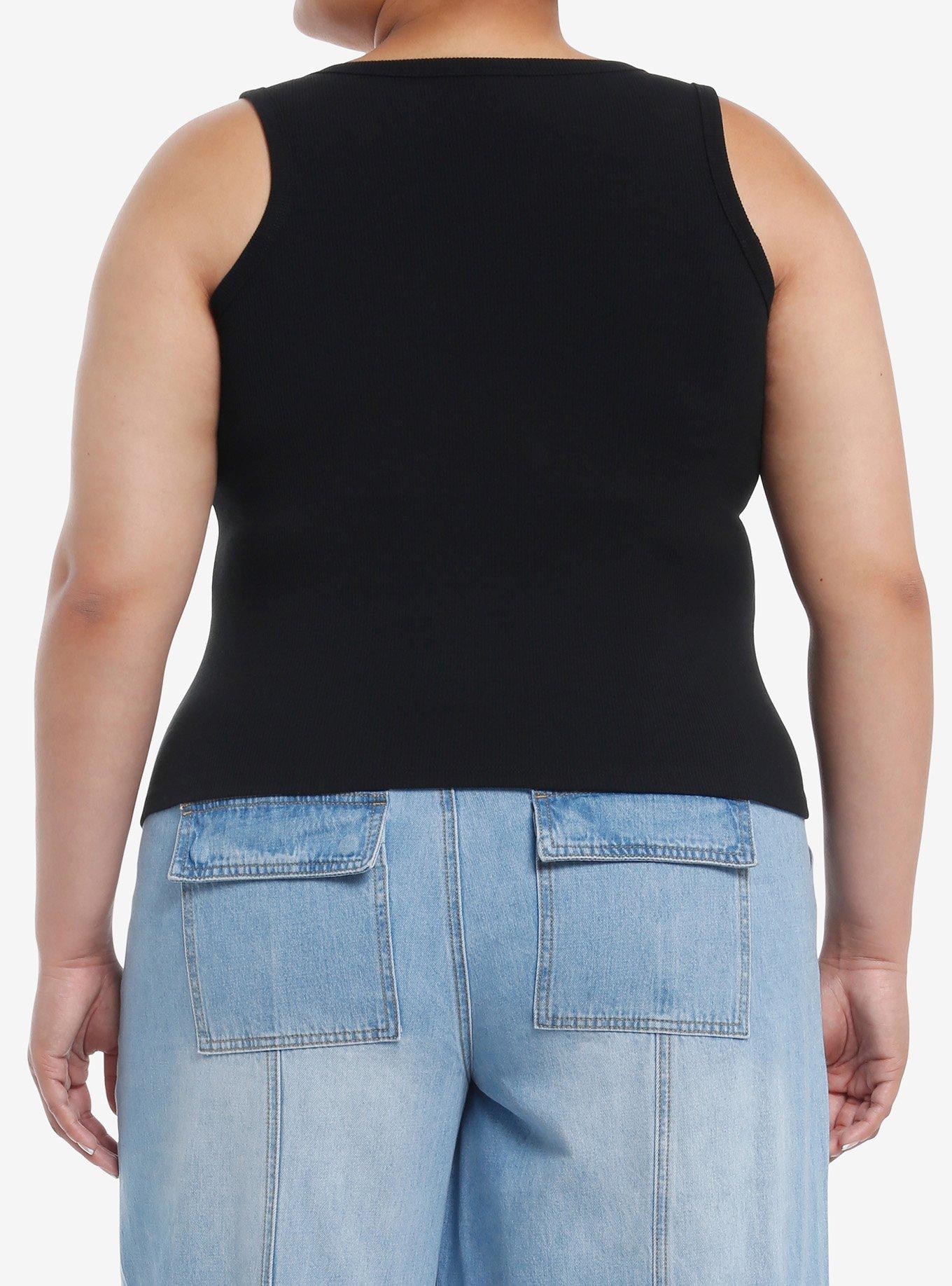 Rhinestone Gothic Cross Girls Tank Top Plus Size, , alternate