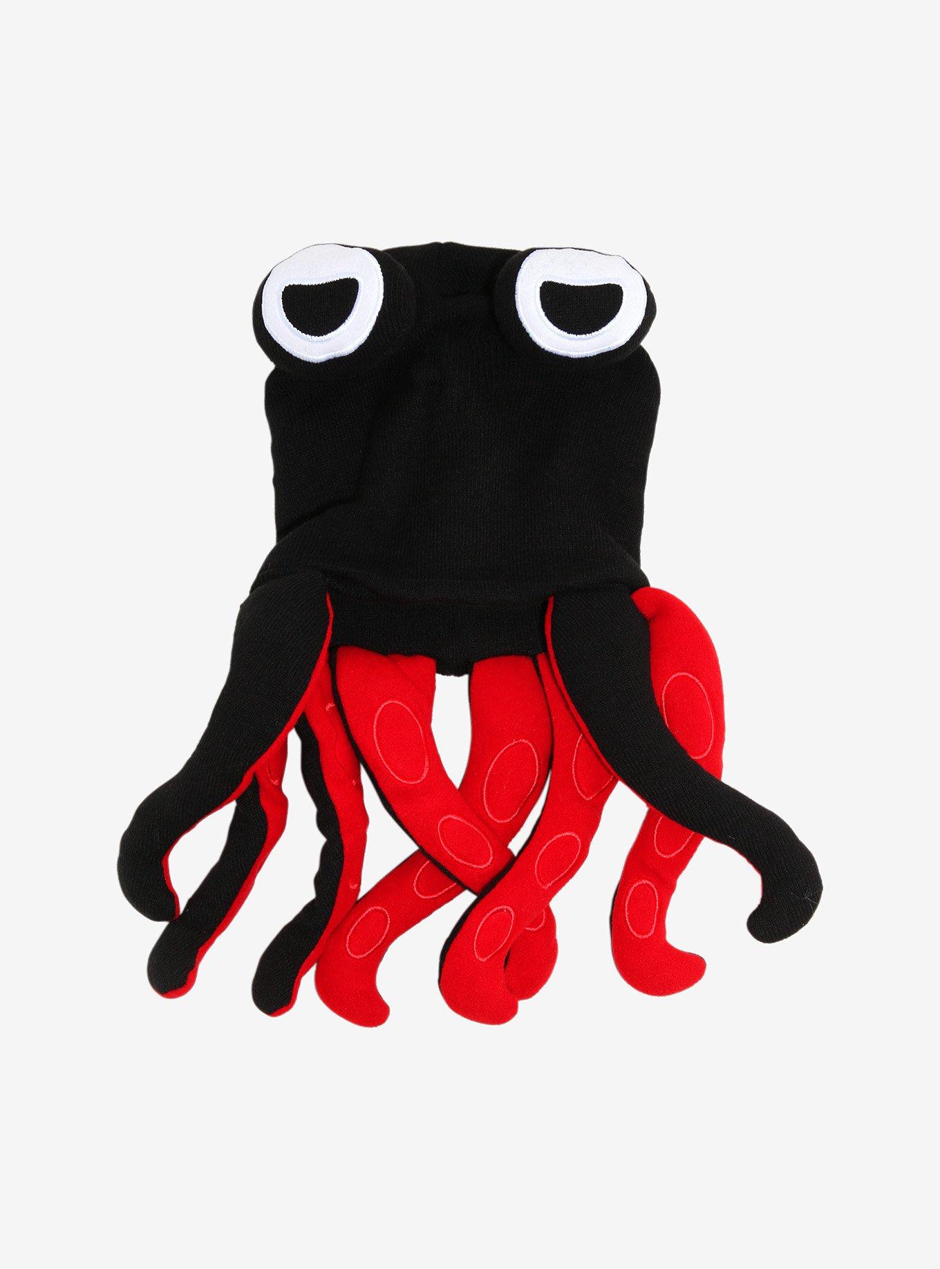 Red & Black Octopus Figural Beanie, , hi-res