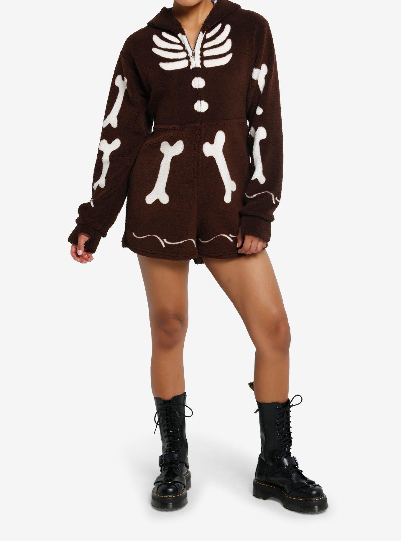 Gingerbread Sherpa Hooded Romper, , hi-res