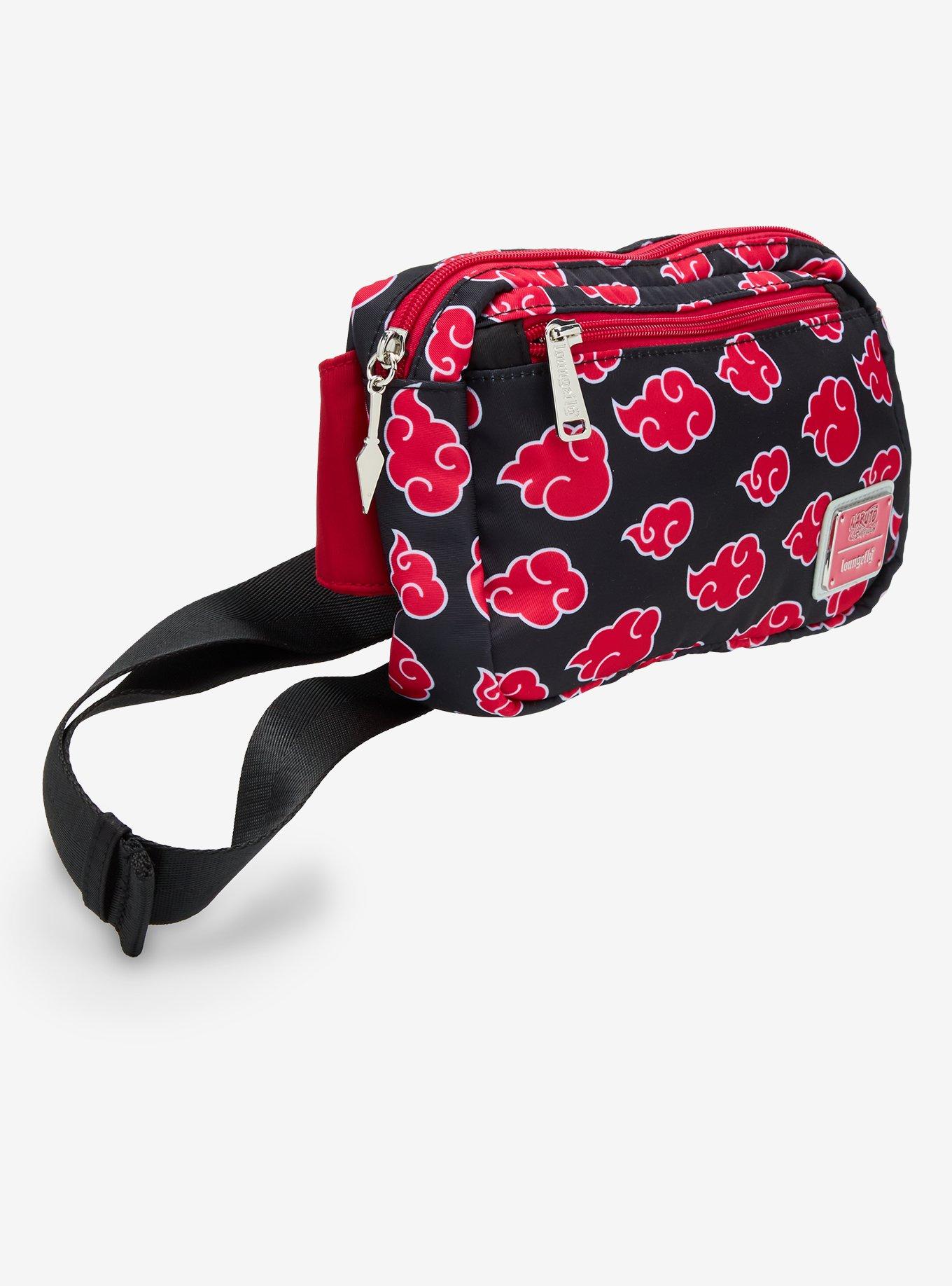 Loungefly Naruto Shippuden Akatsuki Clouds Allover Print Belt Bag, , hi-res