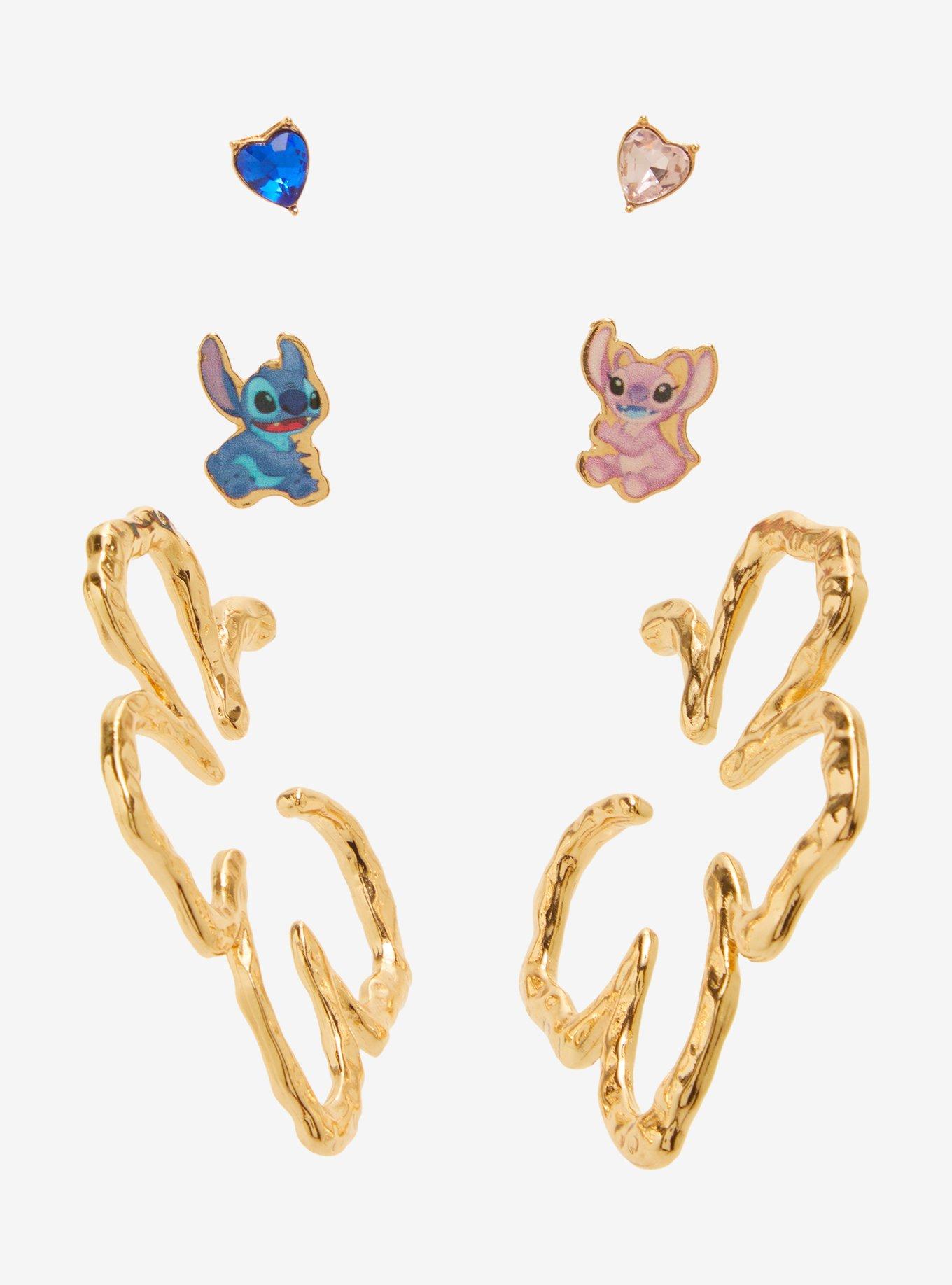 Disney Lilo & Stitch Angel & Stitch Rhinestone Earring Set — BoxLunch Exclusive, , hi-res