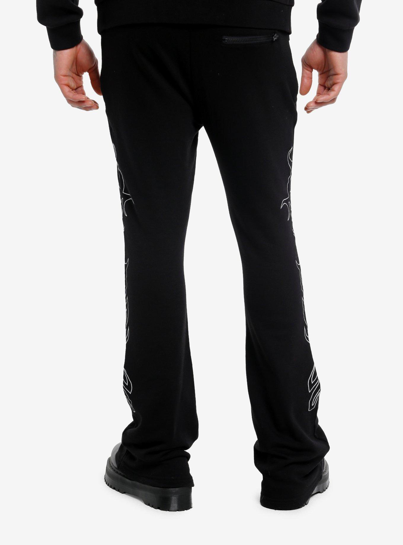 Cyber Tribal Silver Foil Flare Sweatpants, , hi-res