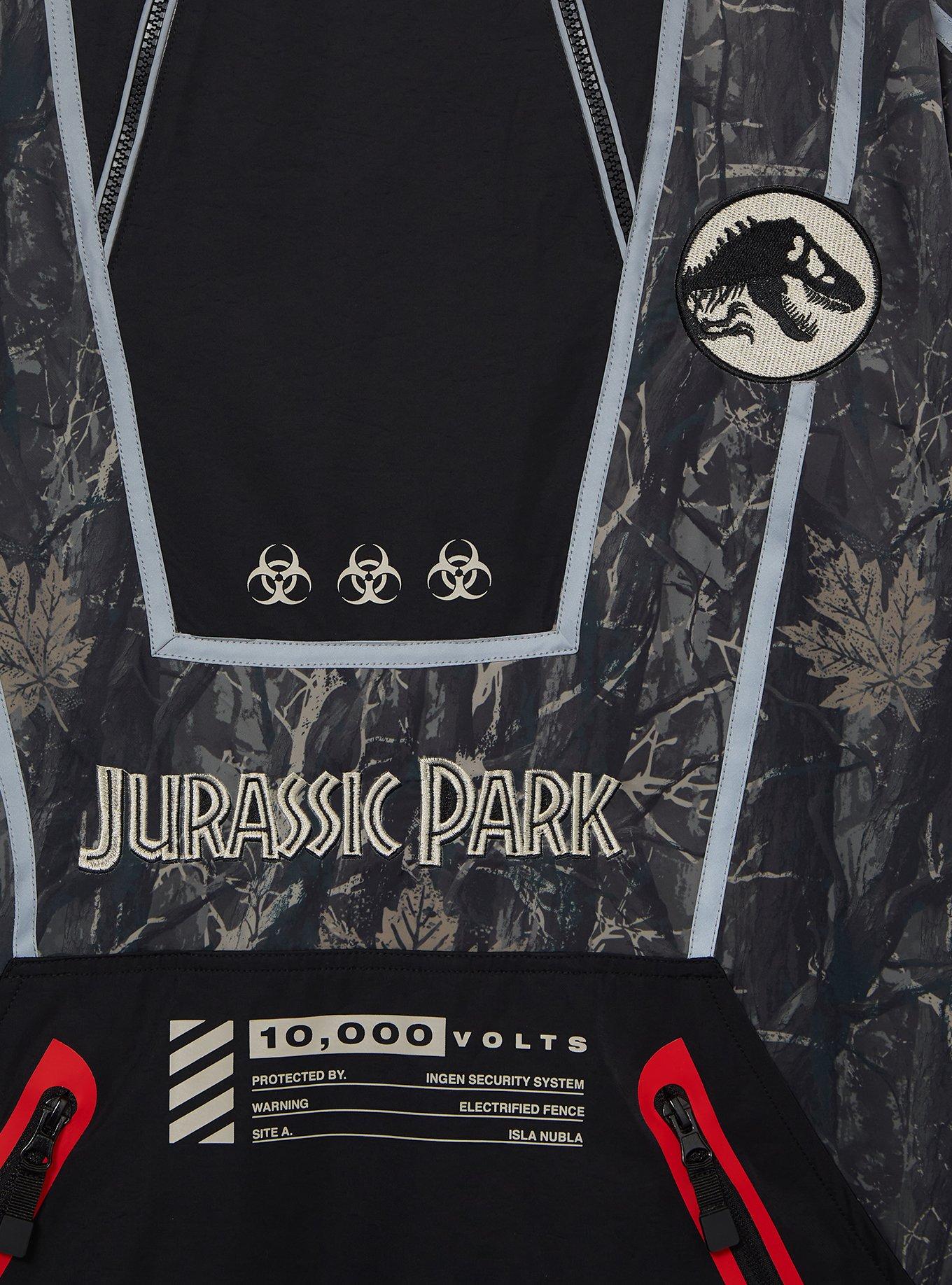 Jurassic Park Logo Quarter Zip Windbreaker Jacket — BoxLunch Exclusive, DARK GREEN, alternate