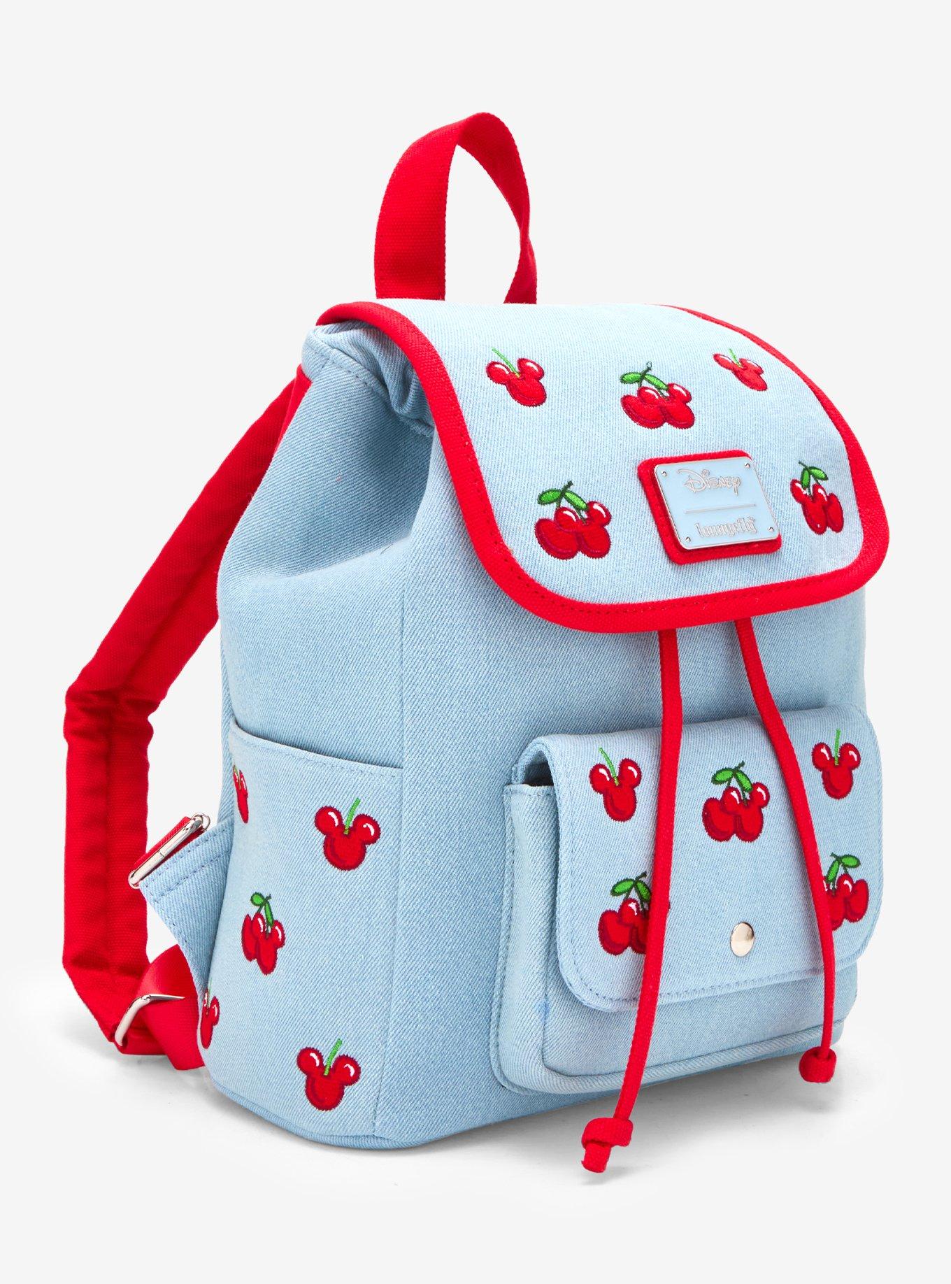 Loungefly Disney Mickey Mouse Cherries Denim Mini Backpack - BoxLunch Exclusive, , hi-res
