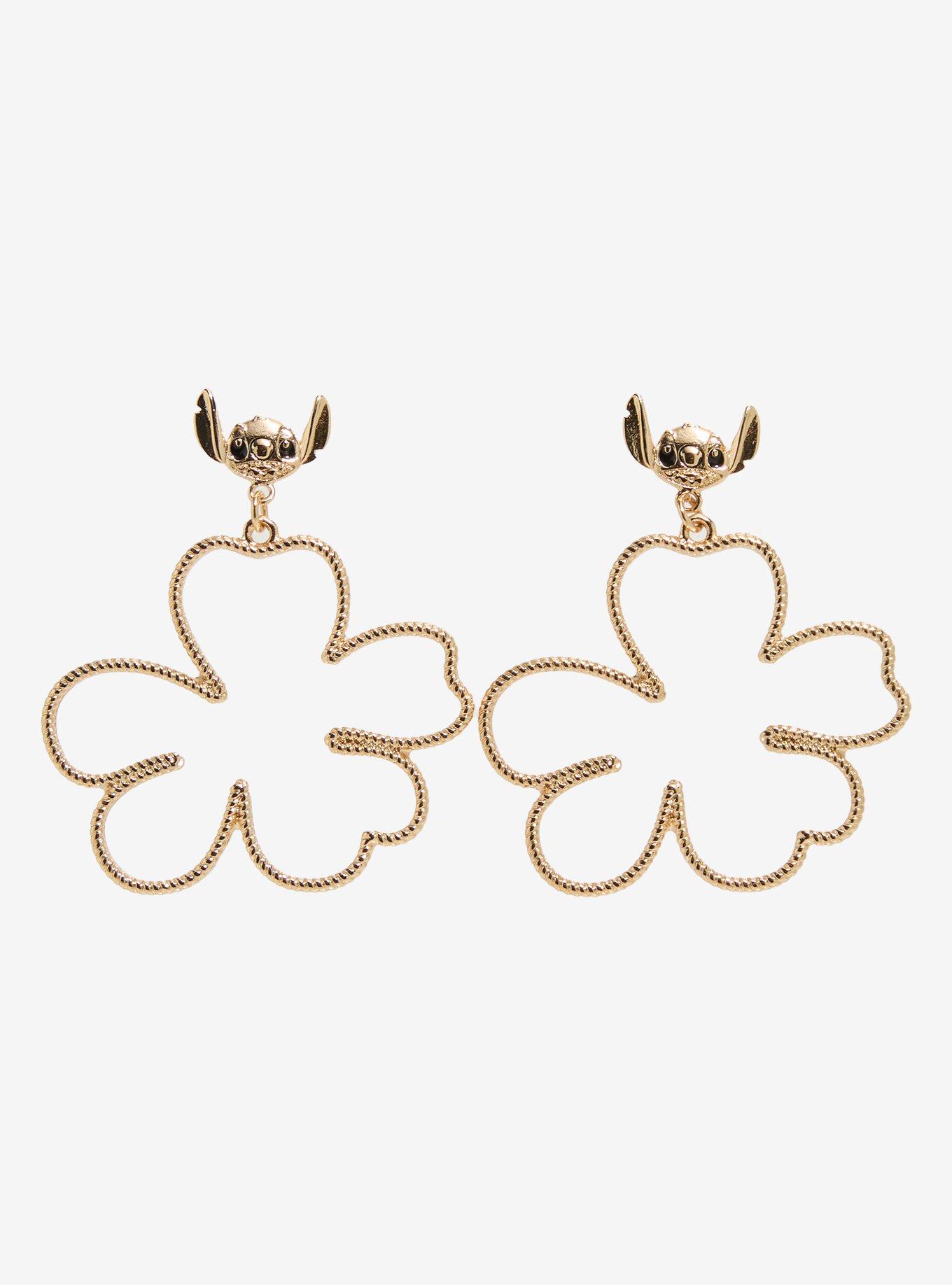 Our Universe Disney Lilo & Stitch Floral Stitch Charm Earrings - BoxLunch Exclusive, , hi-res