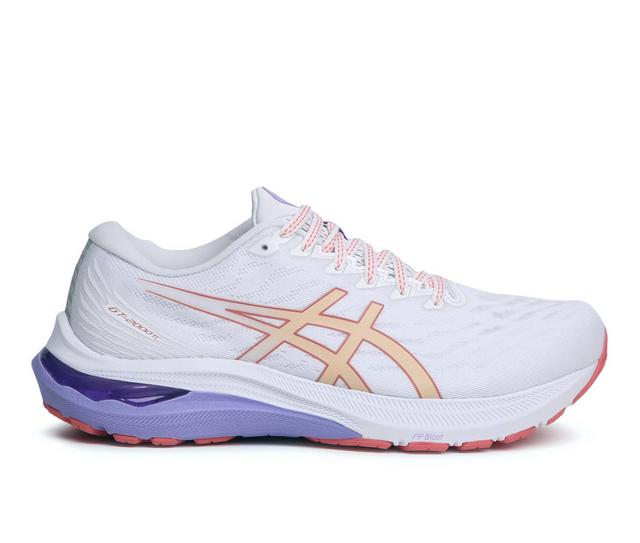 Women's ASICS GT-2000 11 Running Shoes in Wht/Summer Dune color