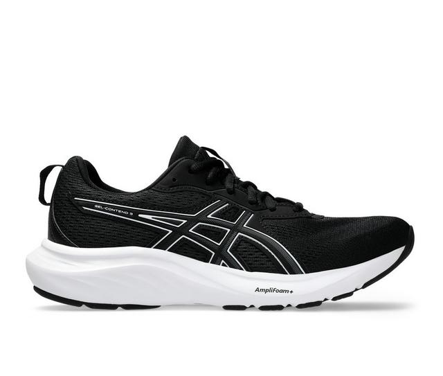 Women's ASICS Gel Contend 9 Running Shoes in Black/White color