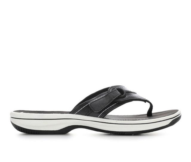 Women's Clarks Breeze Reyna Flip-Flops in Black color