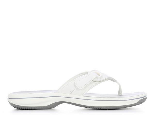 Women's Clarks Breeze Reyna Flip-Flops in White color