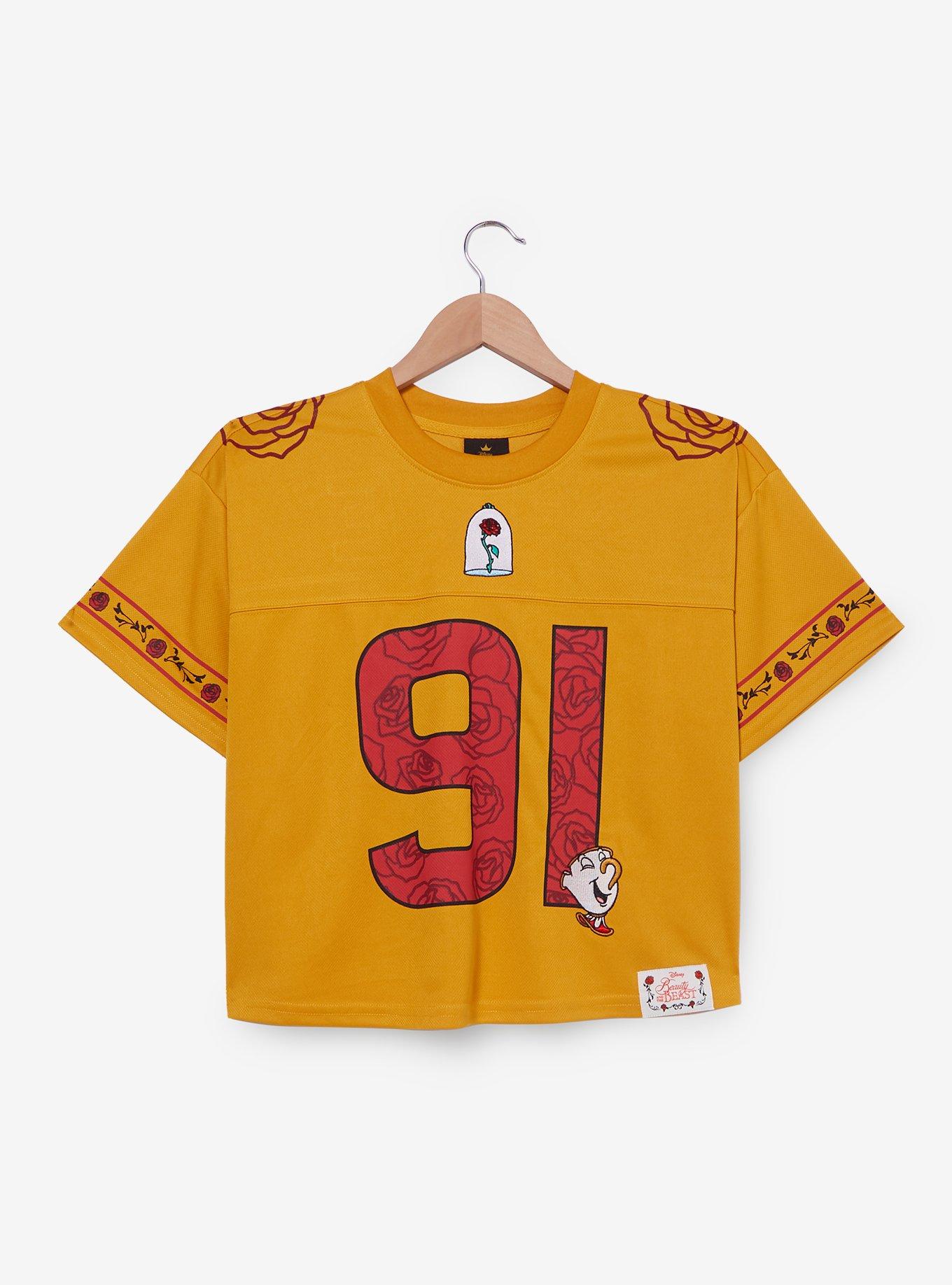 Disney Beauty and the Beast Belle Cropped Women's Football Jersey - BoxLunch Exclusive, , hi-res