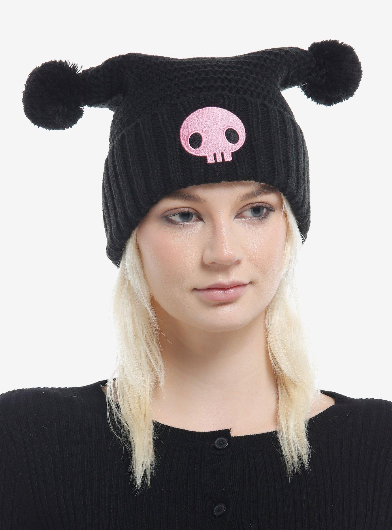 Kuromi Skull Pom Beanie, , hi-res