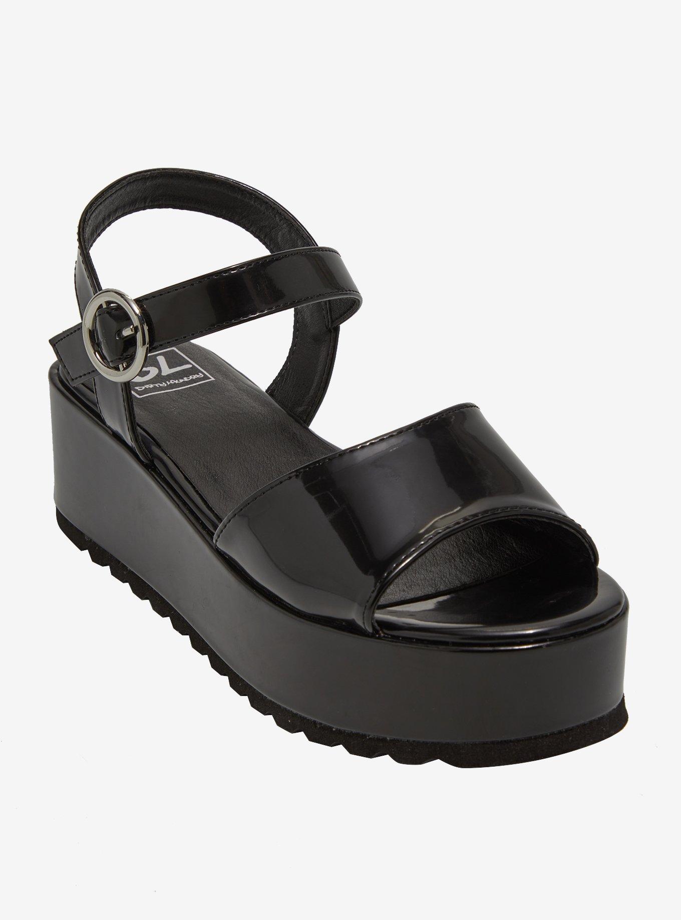 Dirty Laundry Black Strappy Platform Sandals, , hi-res