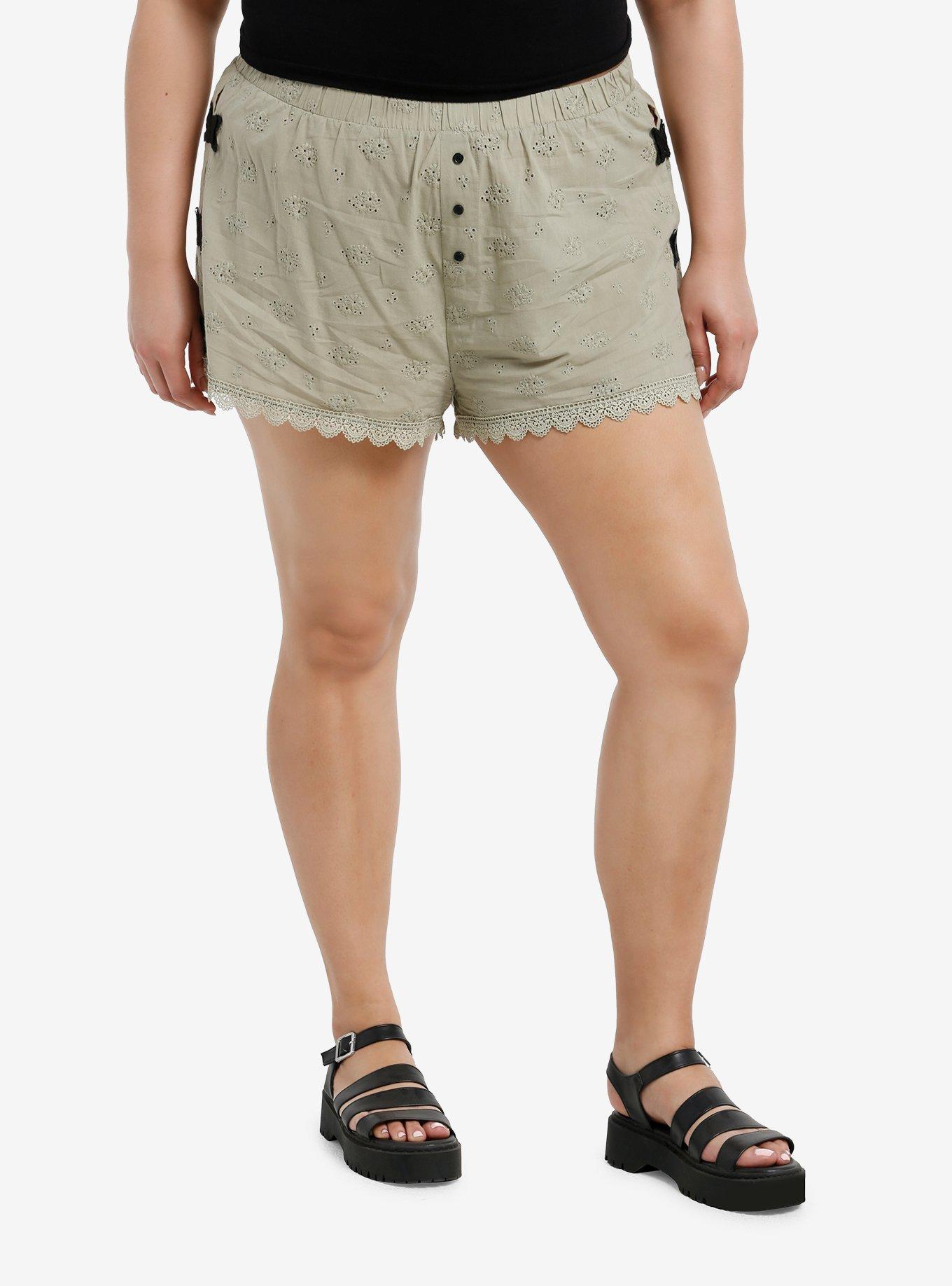 Thorn & Fable Sage Green Butterfly Girls Boxer Shorts Plus Size, , hi-res