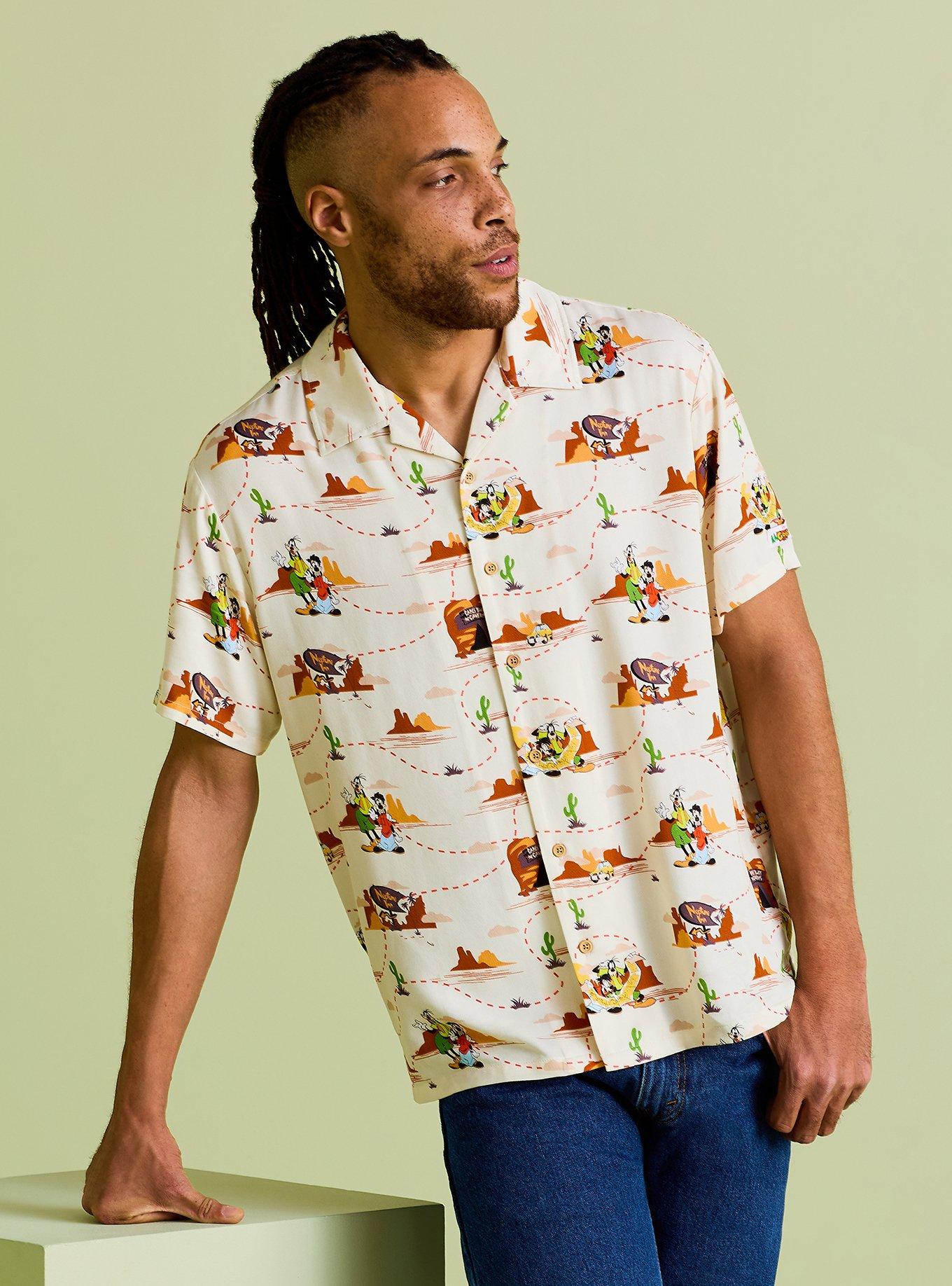 Disney A Goofy Movie Road Trip Allover Print Woven Button-Up - BoxLunch Exclusive, , hi-res