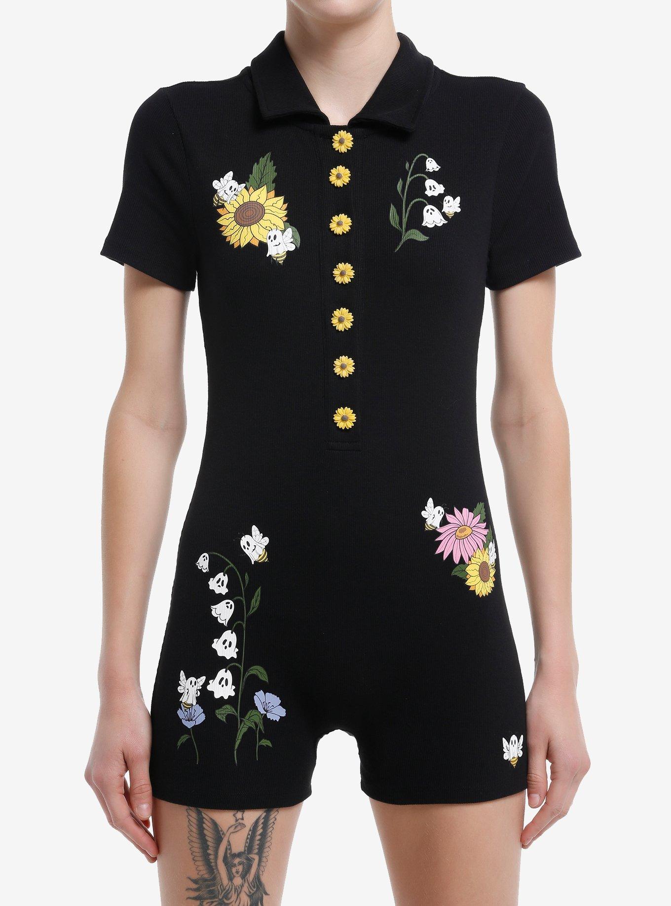 Thorn & Fable Ghost Bee Collar Romper, , hi-res
