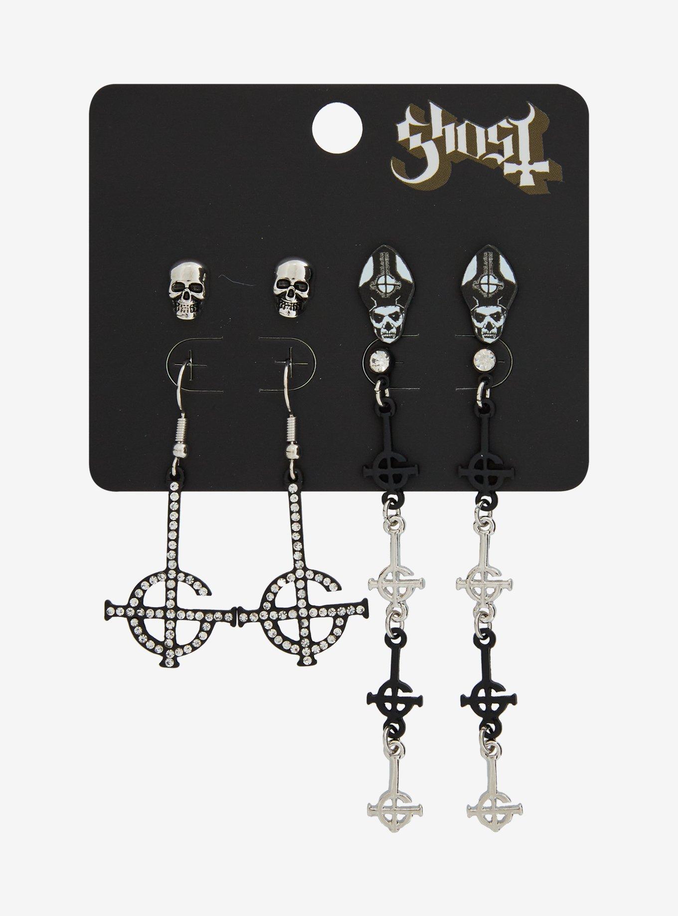 Ghost Grucifix Icons Earring Set, , hi-res