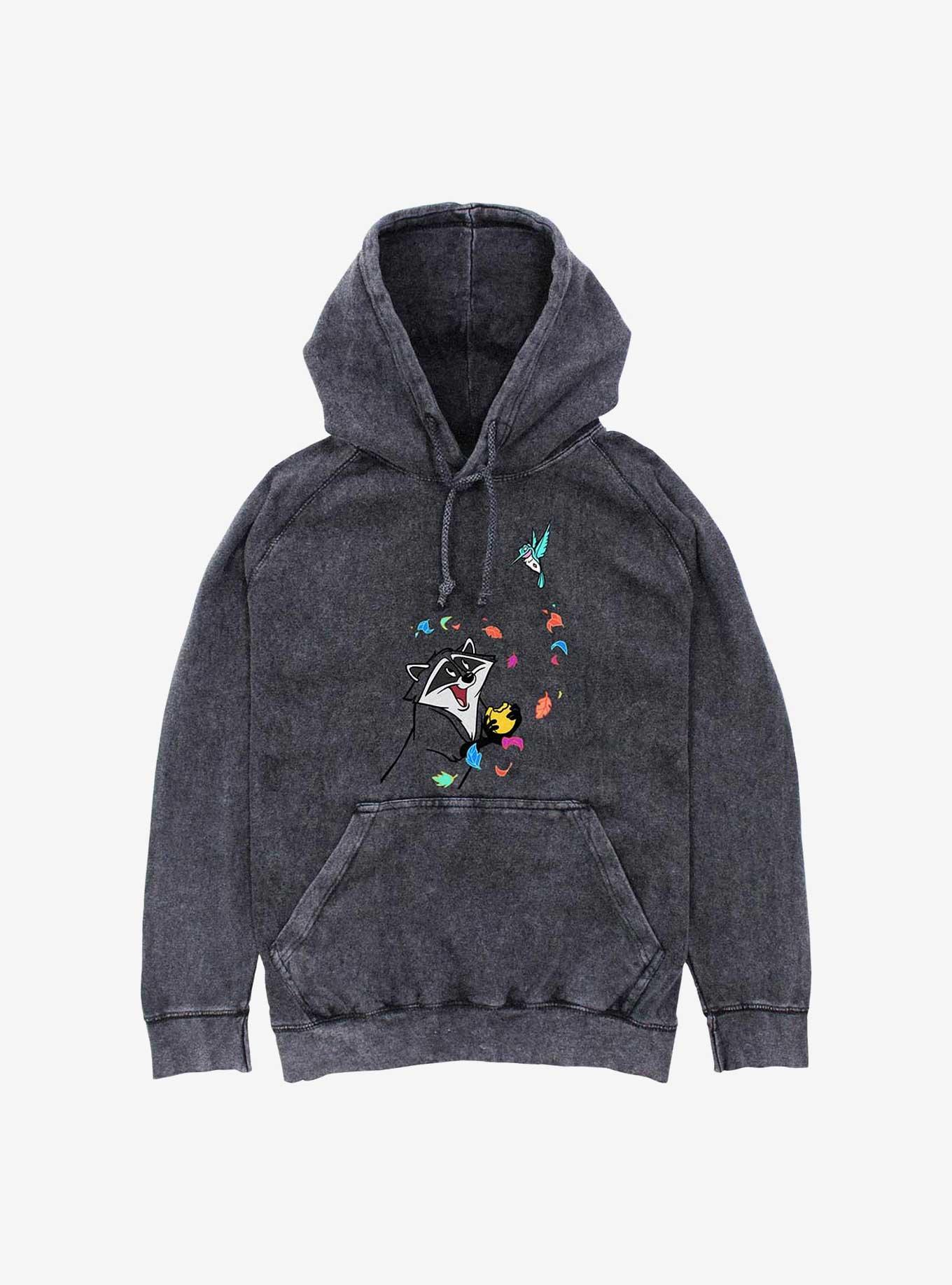 Disney Pocahontas Meeko And Flit Mineral Wash Hoodie, , hi-res
