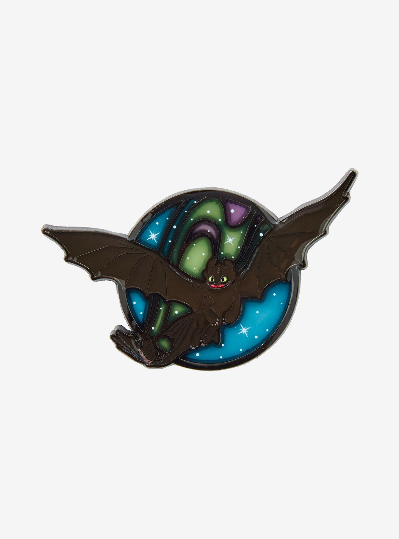 Loungefly DreamWorks How To Train Your Dragon Toothless Stars Stained Glass Enamel Pin - BoxLunch Exclusive, , hi-res