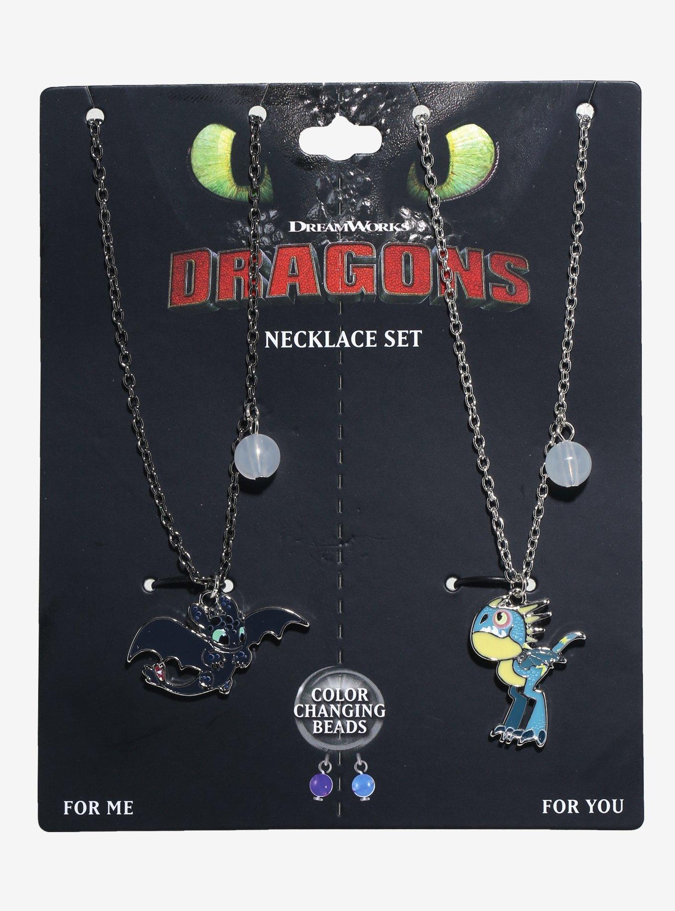 How To Train Your Dragon Chibi Toothless & Stormfly Best Friend Necklace Set, , hi-res