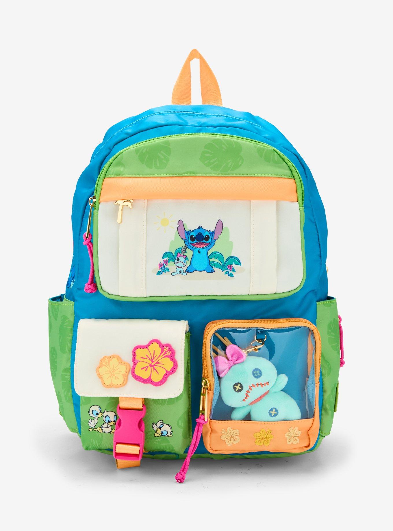 Disney Lilo & Stitch Tropical Multi-Pocket Backpack With Scrump Plush — BoxLunch Exclusive, , hi-res