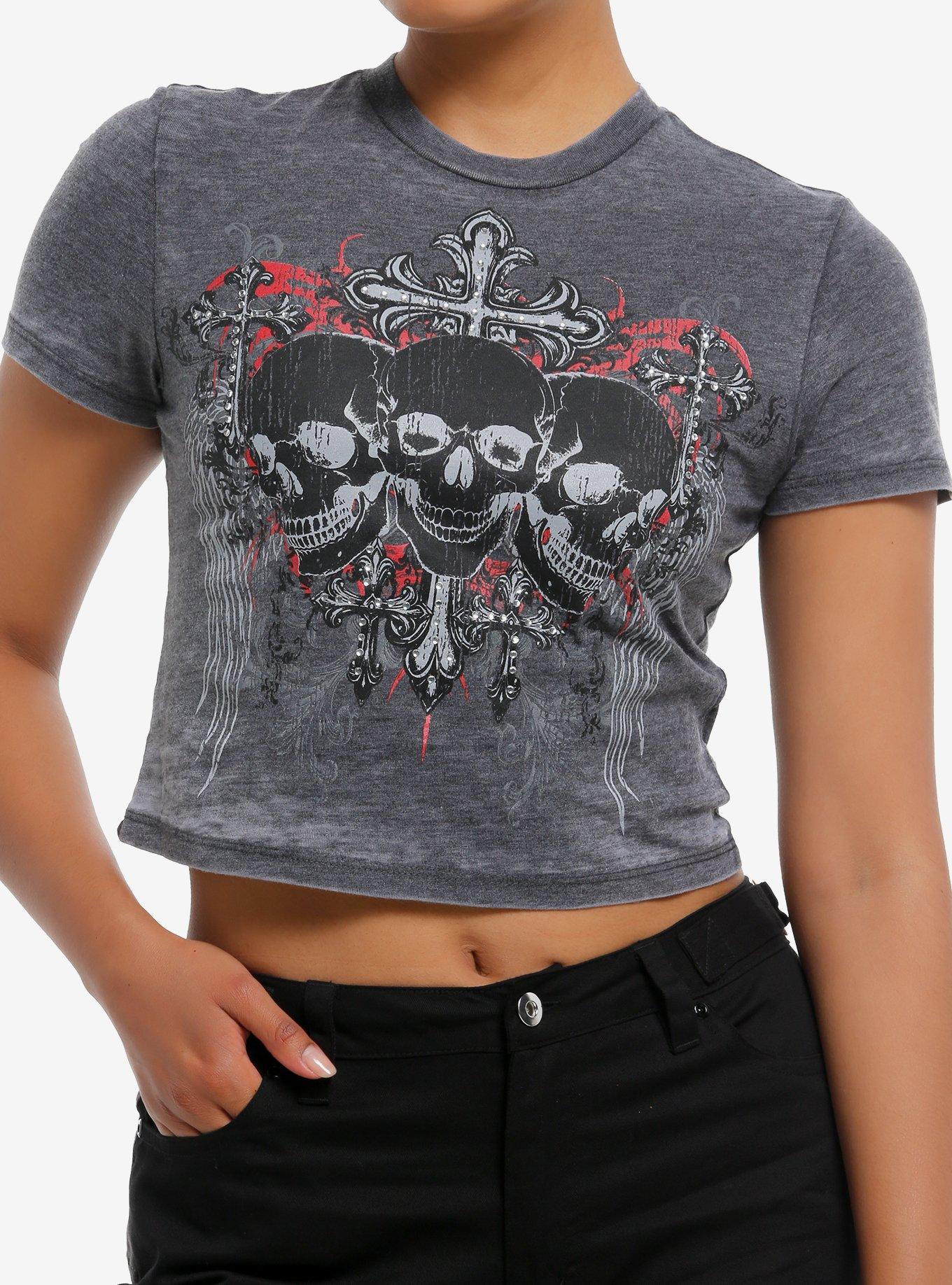 Skulls & Rhinestones Girls Baby T-Shirt, , hi-res