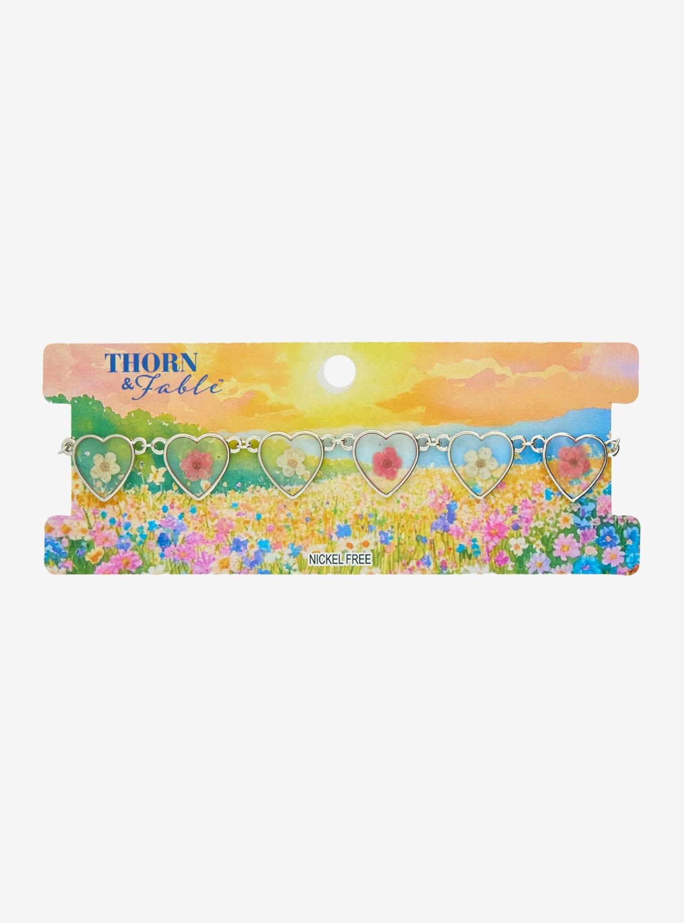 Thorn & Fable Heart Pressed Flower Choker, , hi-res