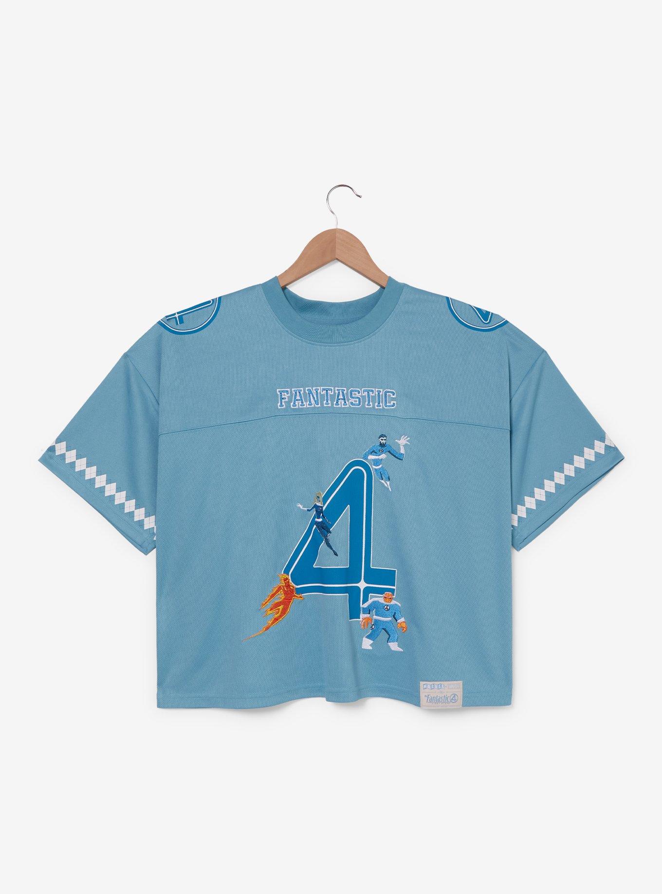 Marvel The Fantastic Four: First Steps Sue Storm Women's Plus Size Cropped Football Jersey - BoxLunch Exclusive, , hi-res