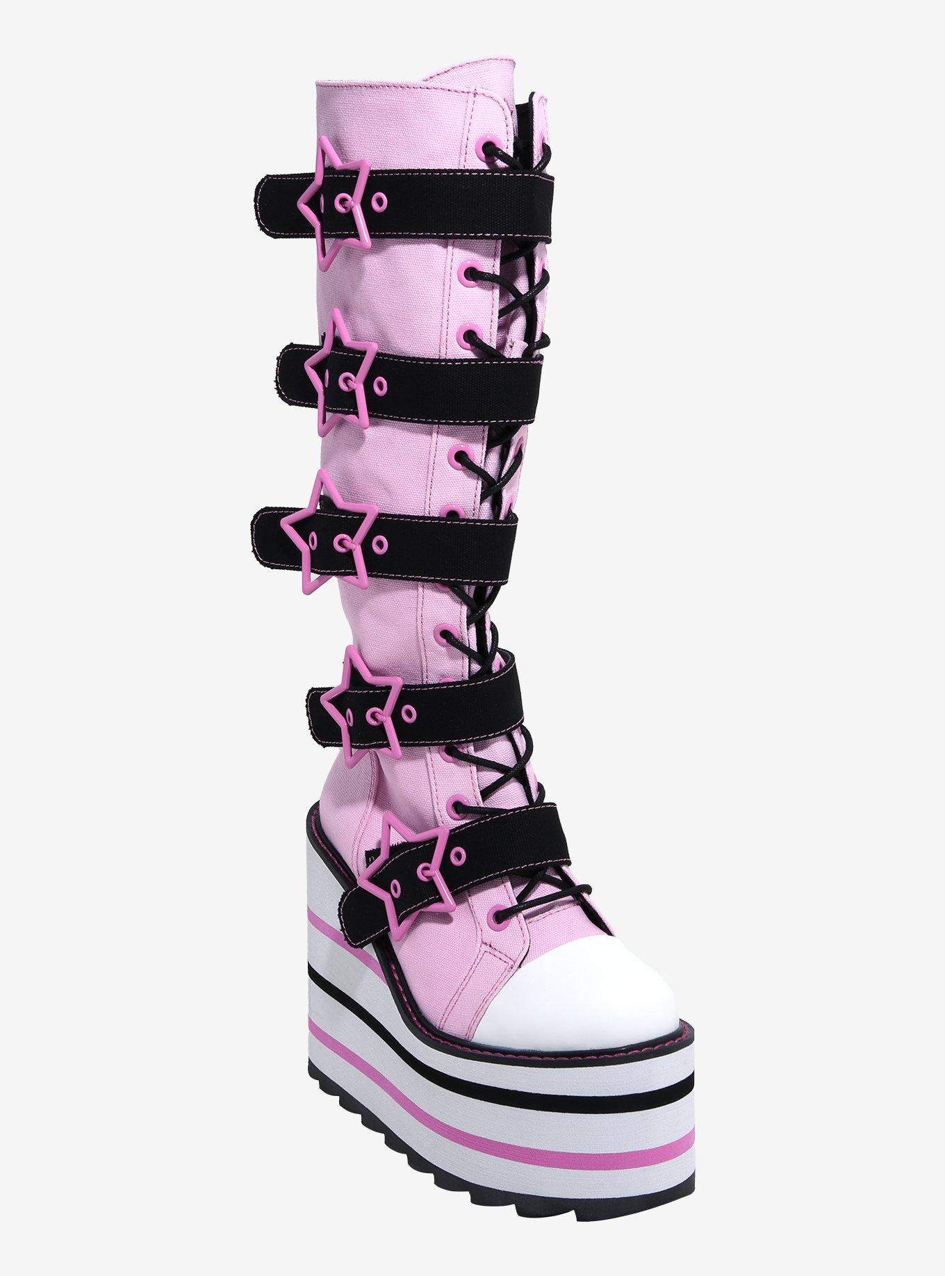 YRU Pink Star Detention Platform Boots, , hi-res