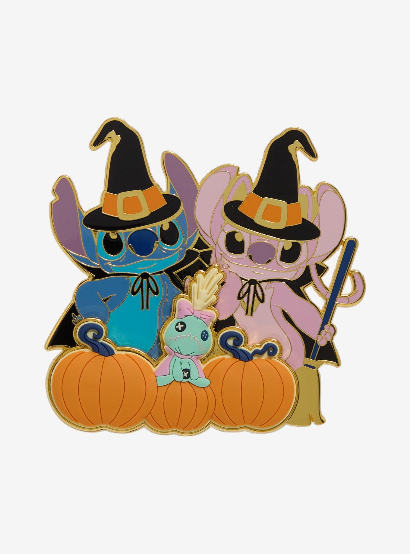 Loungefly Disney Lilo & Stitch Angel & Stitch Halloween Limited Edition Pumpkin Spice Scented Enamel Pin - BoxLunch Exclusive, , hi-res