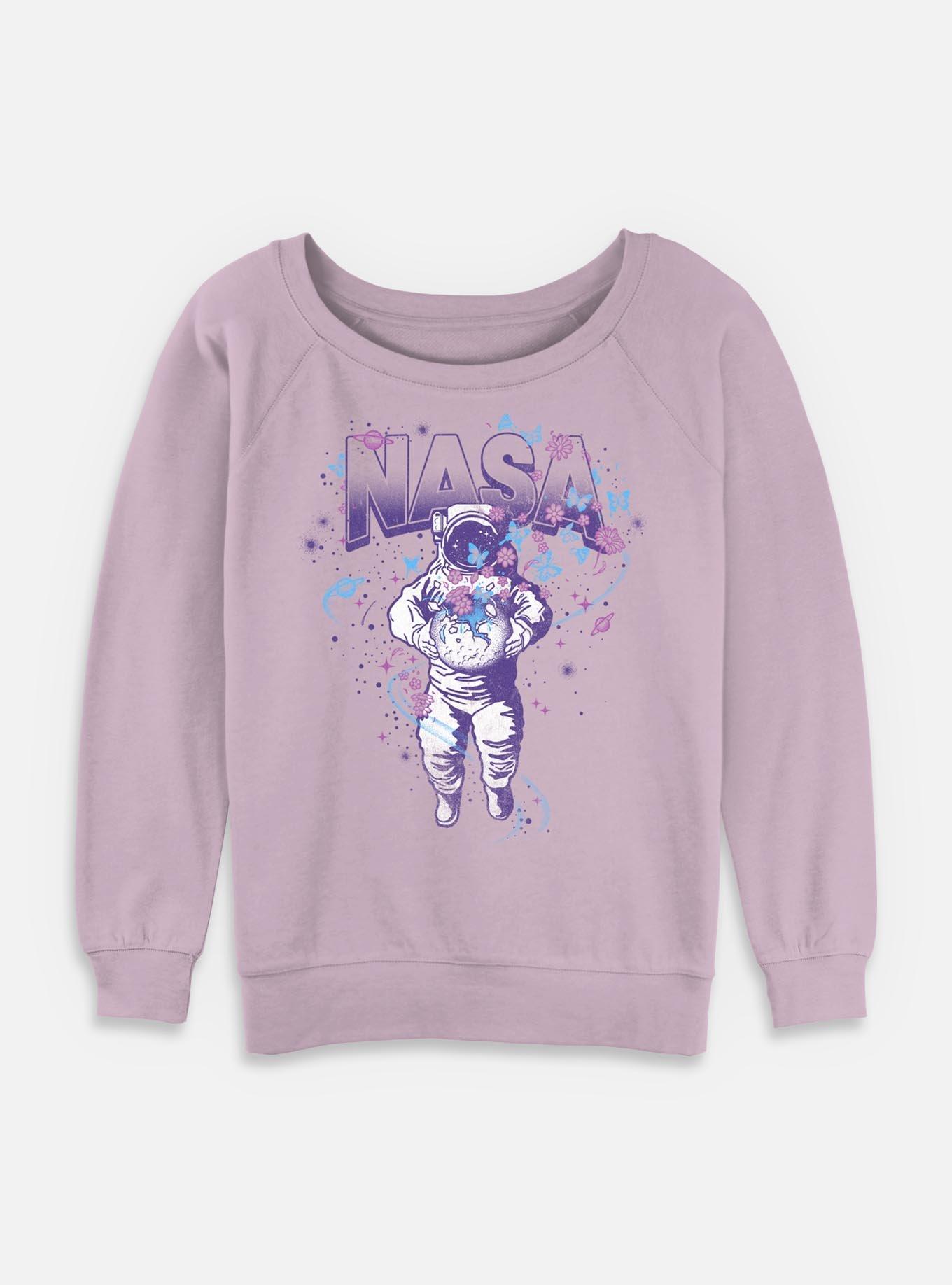 NASA Paint Style Astronaut Womens Slouchy Sweatshirt, , hi-res